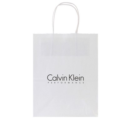 White Kraft Shopping Bag (8.5"x4.5"x10.25")