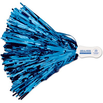 Metallic 500 Streamer Pom Poms w/ Contoured Handle & Token (Imprinted)