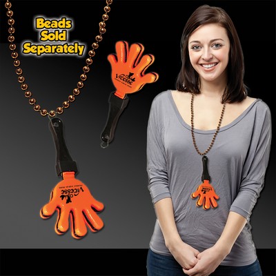 Pad Printed Orange & Black Hand Clapper w/Attached J Hook