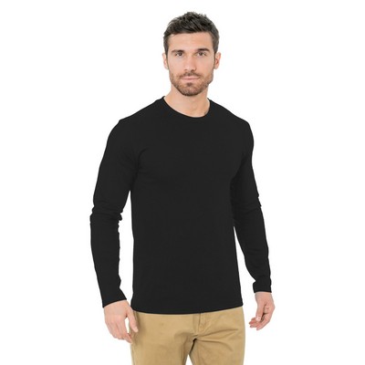 BAYSIDE Unisex Fine Jersey Long-Sleeve Crew T-Shirt