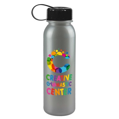 24 Oz. Digital Metalike Bottle w/Tethered Lid