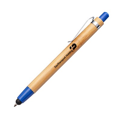 Twain Bamboo Click Pen & Stylus - Blue