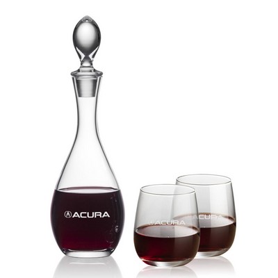 Malvern Decanter & 2 Crestview Stemless Wine