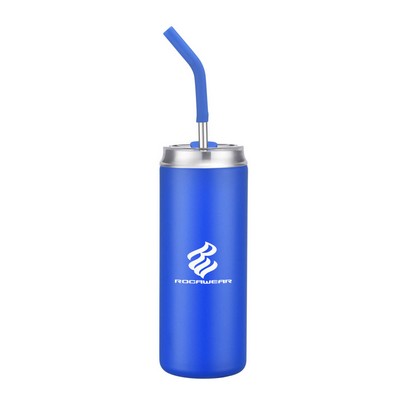 Wynn Tumbler SS Straw w/Silcone Tip 20oz - Blue