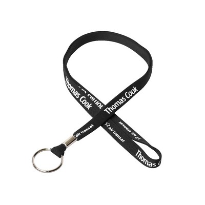 1/2" Silkscreened Tubular Lanyard w/ a Key Ring