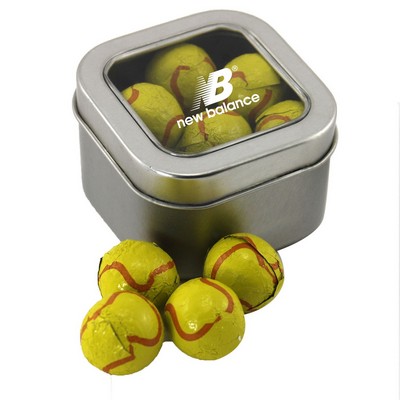 Window Tin w/Chocolate Tennis Balls