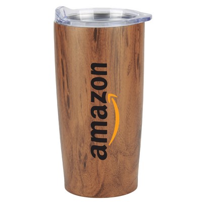 Promo Revolution - 20 Oz. Dual Wall Vacuum Sealed Tumbler - Woodgrain