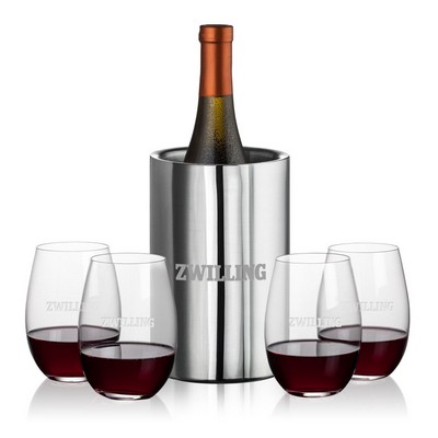 Jacobs Wine Cooler & 4 Laurent Stemless Wine