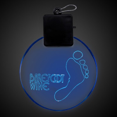 2 1/2" Laser Engraved Blue Light-Up Medallion