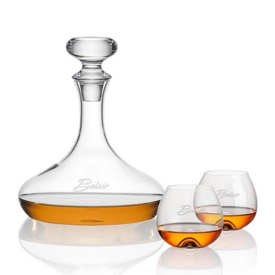 Stratford Decanter & 2 Boston Stemless Cognac