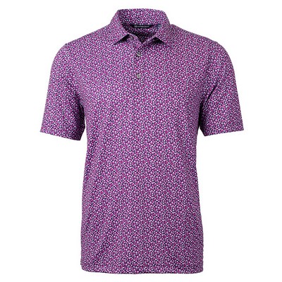 Cutter and Buck Men's Pike Print Magnolia Stretch Polo