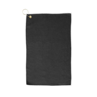 PRO TOWELS Microfiber Waffle Golf Towel with Brass Grommet & Hook