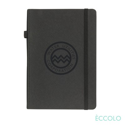 Eccolo® Memphis Journal w/Elastic Pen Loop - (M) 5 3/4 "x 8 1/4" Black