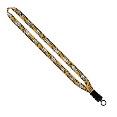 ½" Polyester Dye Sublimated Lanyard w/Plastic Snap Buckle Release & O-Ring