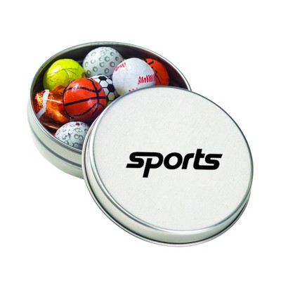 Medium Round Tin - Chocolate Sport Balls