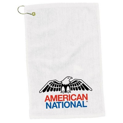 12"x17" Turkish Hemmed White Golf Towel