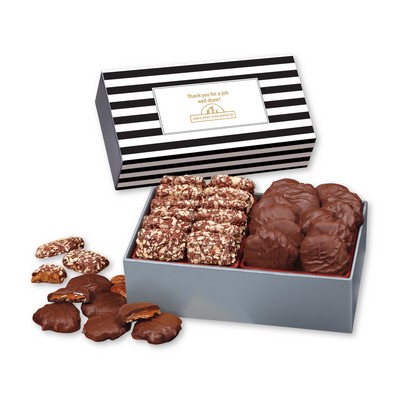 Toffee & Pecan Clusters in Gift Box with Stripes Sleeve