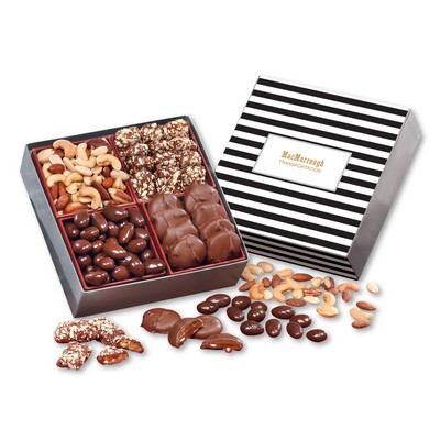 Gourmet Holiday Gift Box with Stripes Sleeve