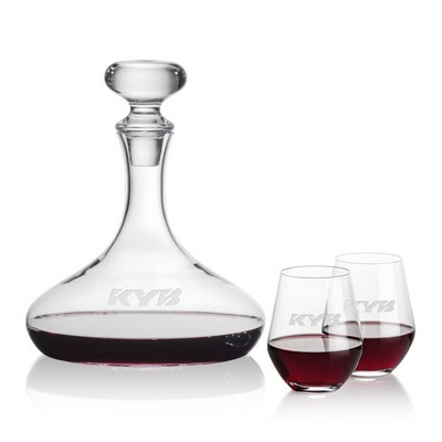 Stratford Decanter & 2 Reina Stemless Wine