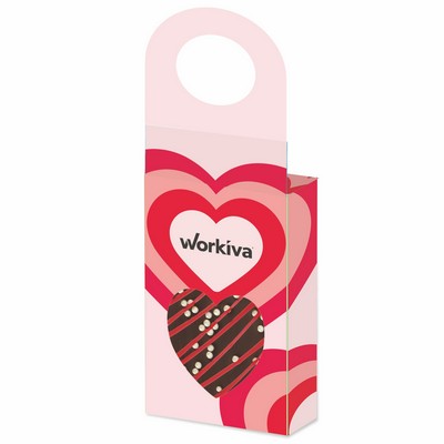 Belgian Chocolate Bar Wine Hanger (1 Oz..) - Dark Chocolate w/ Festive Valentine's Day Sprinkles