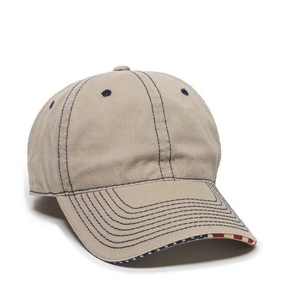 Unstructured Twill w/Flag Sandwich Visor