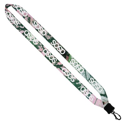 ¾" Dye-Sublimated Lanyard w/Plastic Clamshell & Plastic Swivel Snap