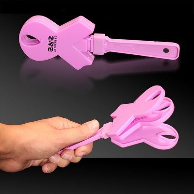 6 3/4" Pink Ribbon Hand Clapper