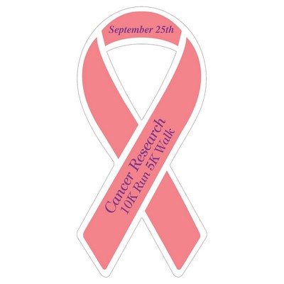 Lapel Sticker on Roll | Awareness Ribbon | 1 7/16" x 3" | White Matte Paper