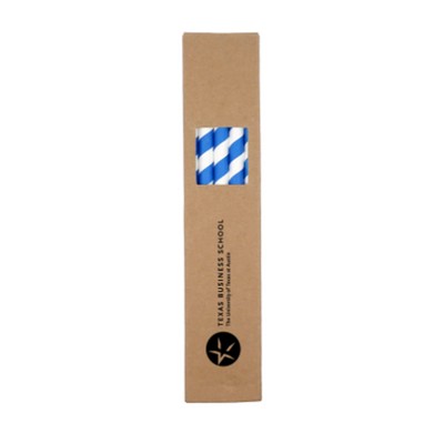 10 Pack Biodegradable Paper Straws in Paper Box (0.8 cm diameter)