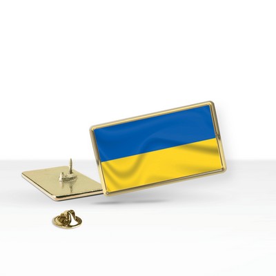 Support Ukraine Express Lapel Pin (7/8" x 1/2" Rectangle)