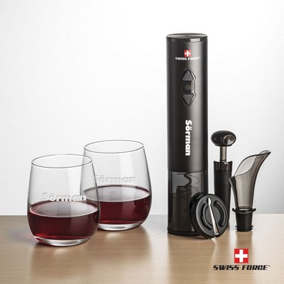 Swiss Force® Opener & 2 Crestview Stemless Wine