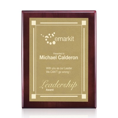 Oakleigh/Warden Plaque - Rosewood/Gold 10½"x13"