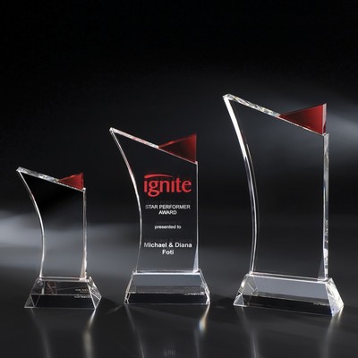 9" Firefly Crystal Award w/Red Accent