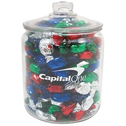 Half Gallon Glass Jar - Foil Wrapped Hard Candy