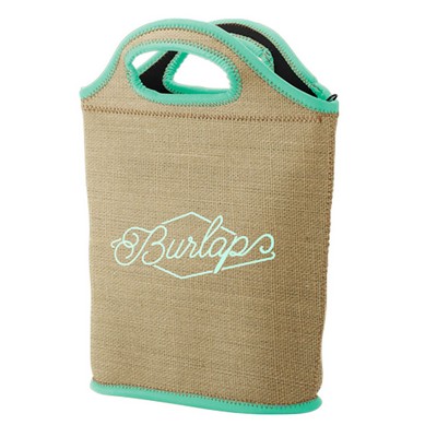 Venti Burlap Neoprene Lunch Bag