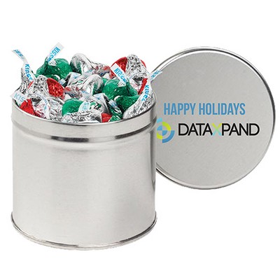 Round Tin (1/2 Quart) - Hershey's® Holiday Kisses