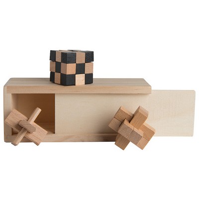 3 in 1 Wooden Puzzle Box Set