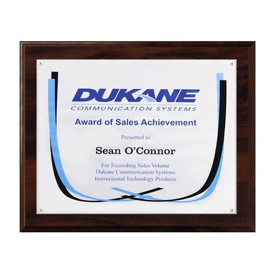 Genuine Walnut Certificate/Overlay Plaque for 8 1/2 "x 11" Insert with Mailer Box