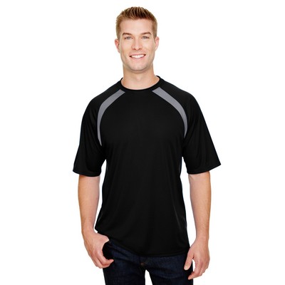 A-4 Men's Spartan Short Sleeve Color Block Crew Neck T-Shirt