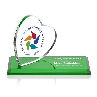 VividPrint™ Award - Northam Heart/Green 3"x7"