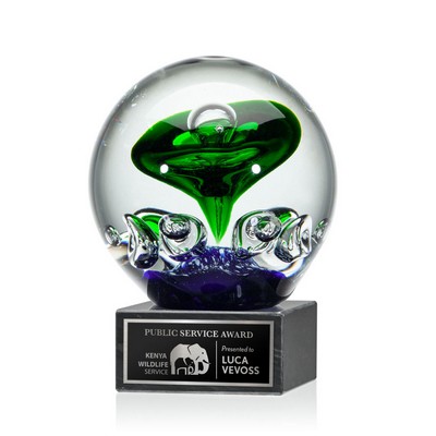 Aquarius Award on Square Marble - 4¾" Diam