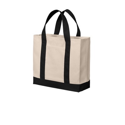 Port Authority® Two-Tone Cotton Canvas Tote Bag