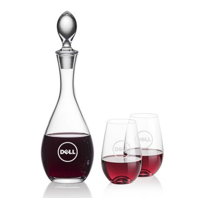 Malvern Decanter & 2 Boston Stemless Wine