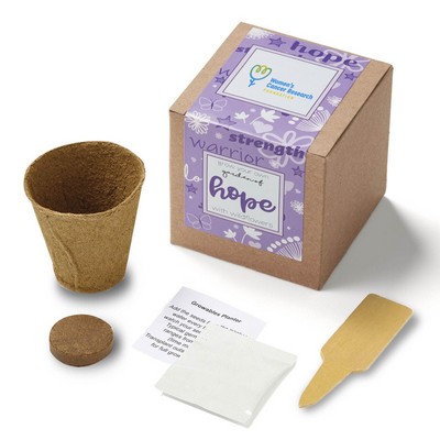 Purple Garden of Hope Planter in Kraft Gift Box