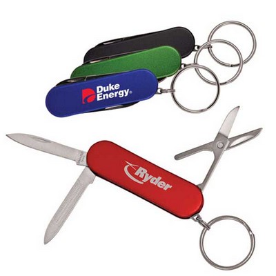 4 Function Pocket Knife w/Key-Ring