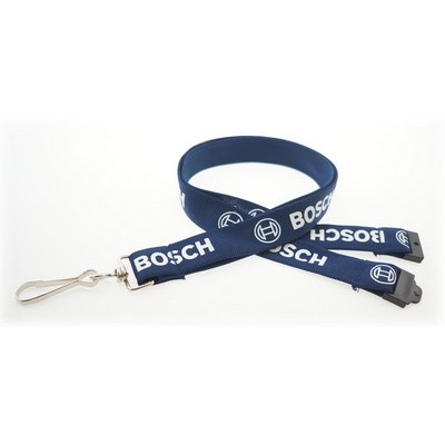 3/4" Silkscreened Tubular Lanyard w/ Sew on Breakaway