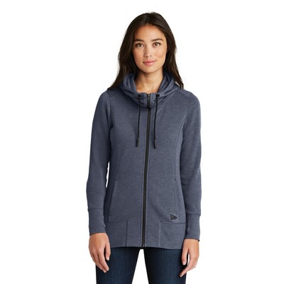 New Era® Ladies' Tri-Blend Fleece Full-Zip Hoodie