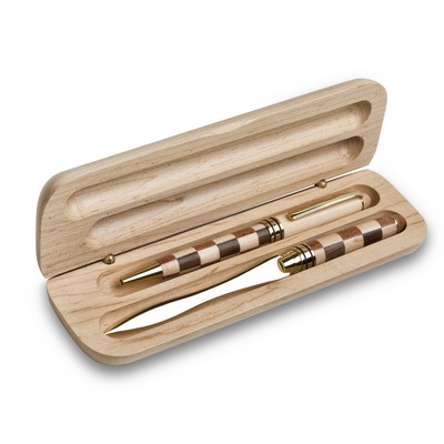 Double Pen Maple Wood Box