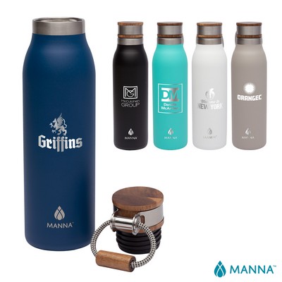 Manna 18 oz. Ascend Stainless Steel Water Bottle w/ Acacia Lid