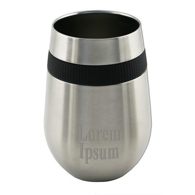 12 Oz. Apollo™ Black Silicone Band Stemless Wine Glass